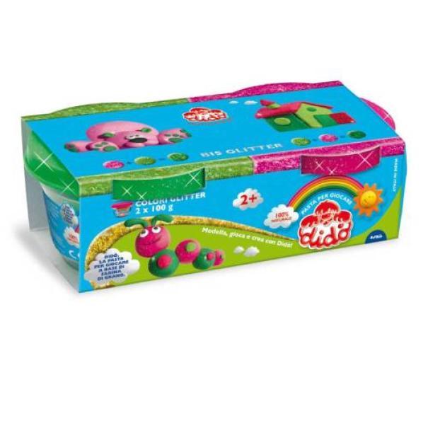 Plastilina Dido bis glitter verde viola confezione da 2 