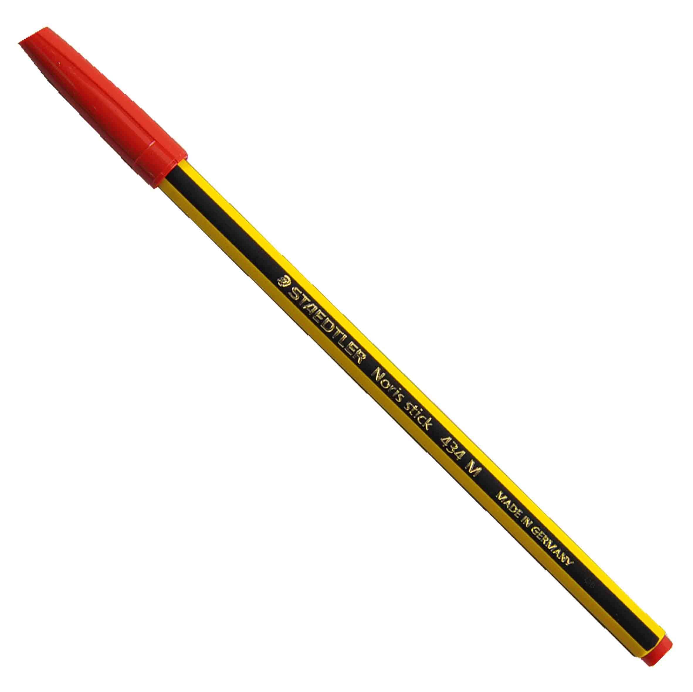 Penna sfera Staedtler Noris Stick 434 M Rosso barattolo da 50