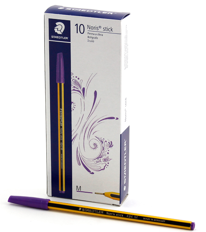 Penna sfera Staedtler noris stick 434 M viola confezione da 10