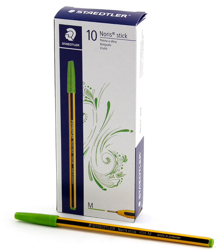 Penna a sfera Staedtler noris stick 434 M verde chiaro confezione da 10