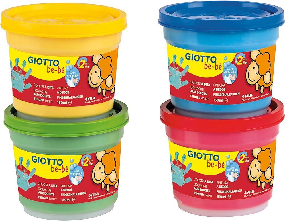 Colori a dita Giotto bebu00e8 150ml confezione da 4