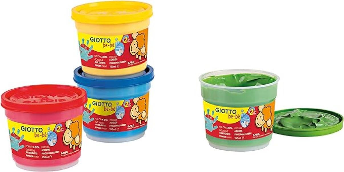 Colori a dita Giotto bebu00e8 150ml confezione da 4