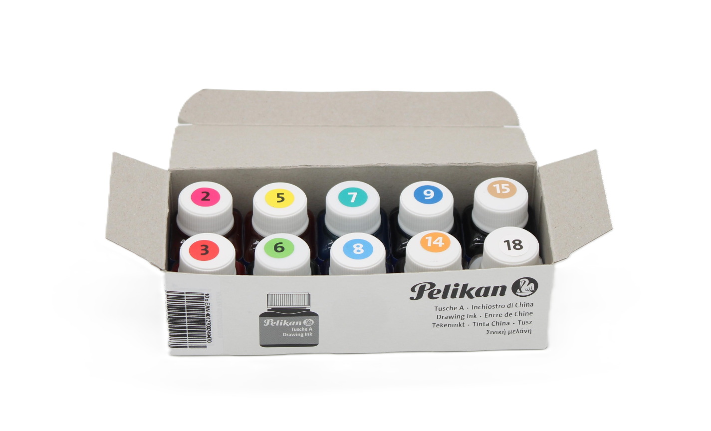 Inchiostro china Pelikan 10ML assortiti confezione da 10