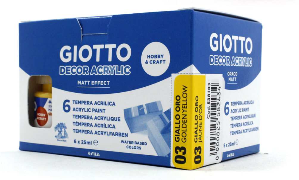 Tempera Giotto decor acrylic giallo oro 25ml confezione da 6