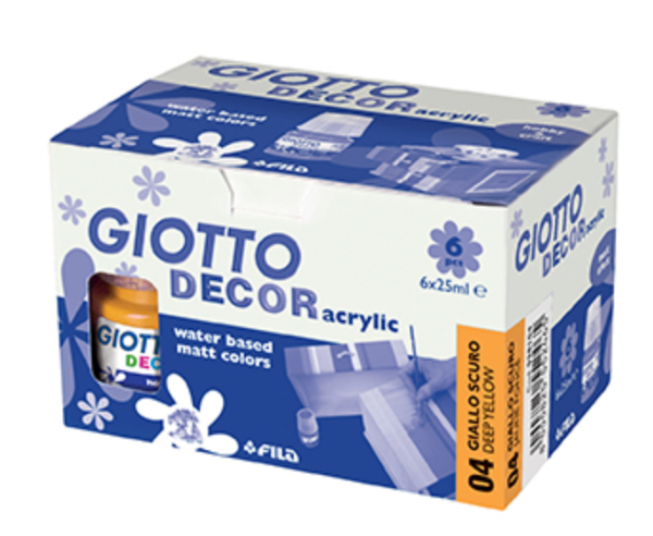 Tempera Giotto decor acrylic gialllo scuro 25ml confezione da 6