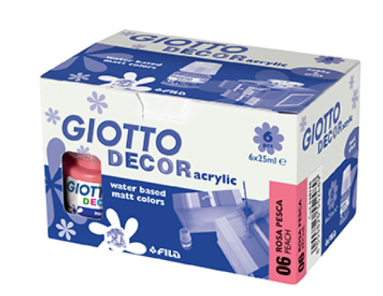 Tempera Giotto decor acrylic rosa 25ml confezione da 6