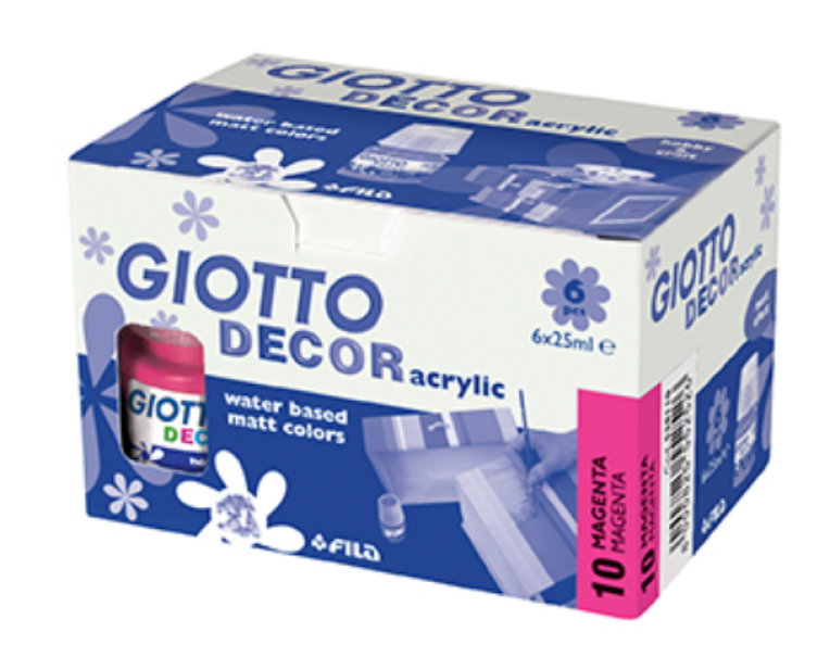 Tempera Giotto decor acrylic magenta 25ml confezione da 6