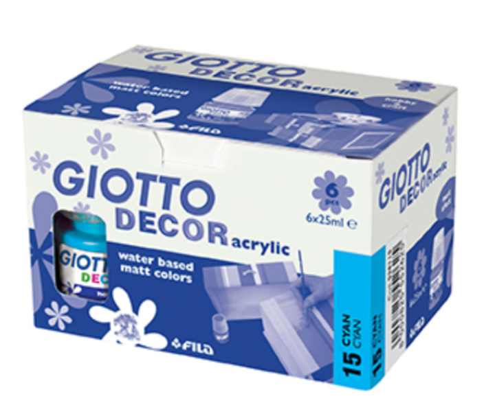 Tempera Giotto decor acrylic ciano 25ml confezione da 6