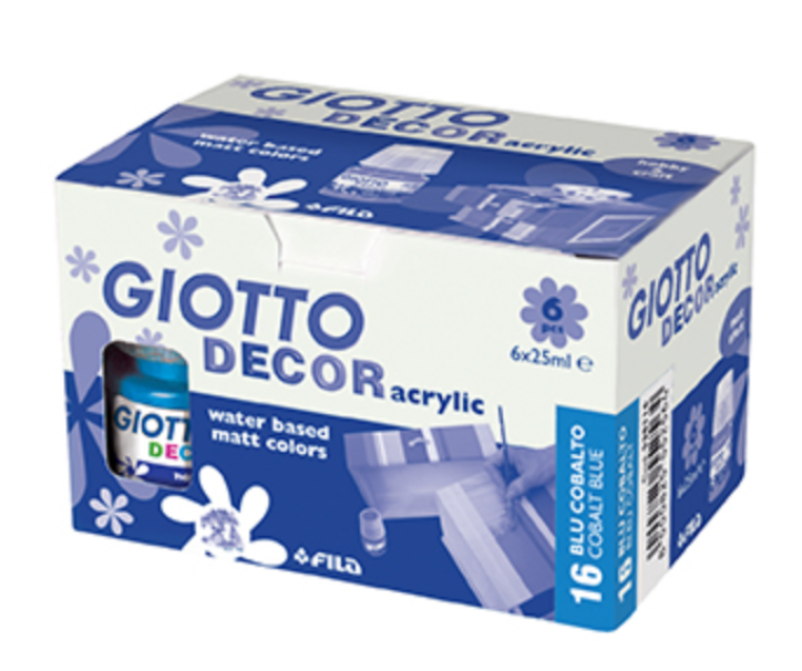  Tempera Giotto decor acrylic blu cobalto 25ml confezione da 6