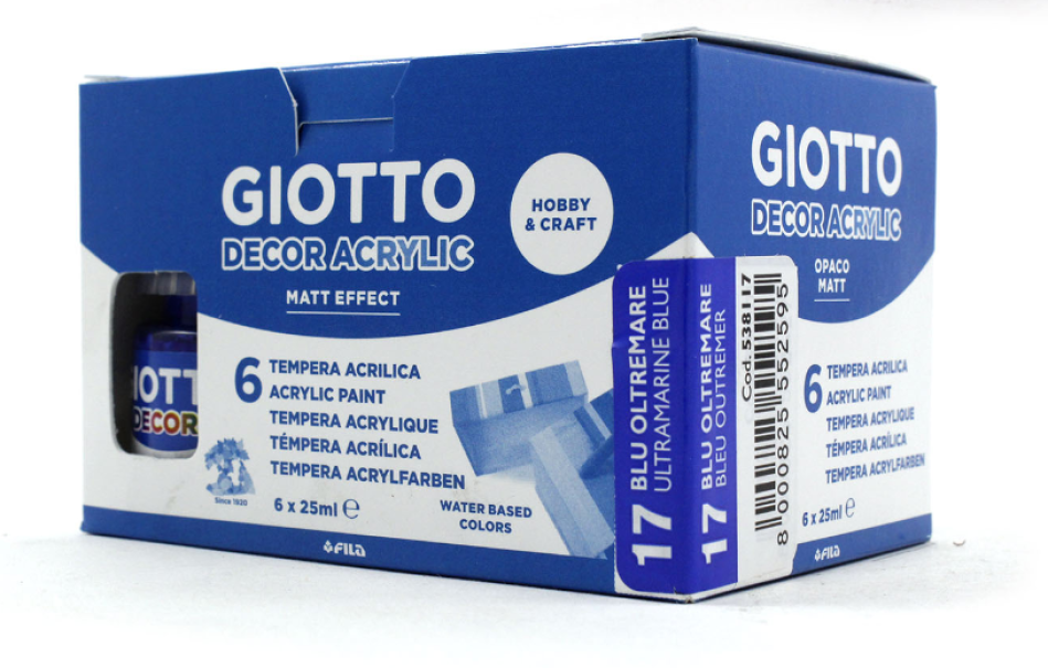 Tempera Giotto decor acrylic blu oltremare 25ml confezione da 6