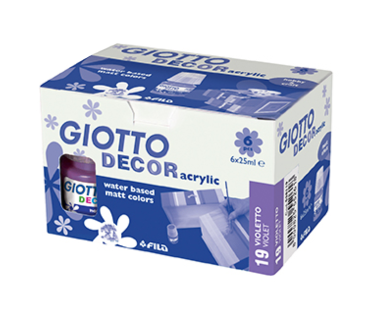 Tempera Giotto decor acrylic violetto 25ml confezione da 6
