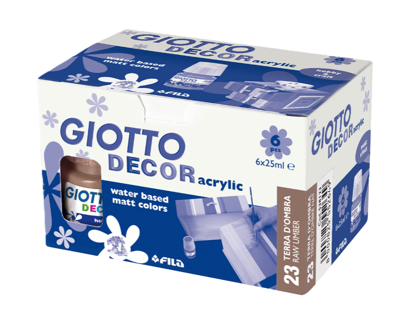 Tempera Giotto decor acrylic terra d'ombra 25ml confezione da 6