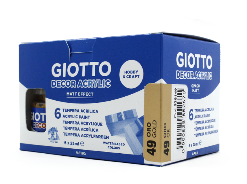 Tempera Giotto decor acrylic oro 25ml confezione da 6