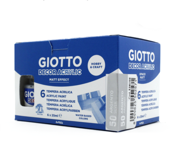 Tempera Giotto decor acrylic argento 25ml confezione da 6