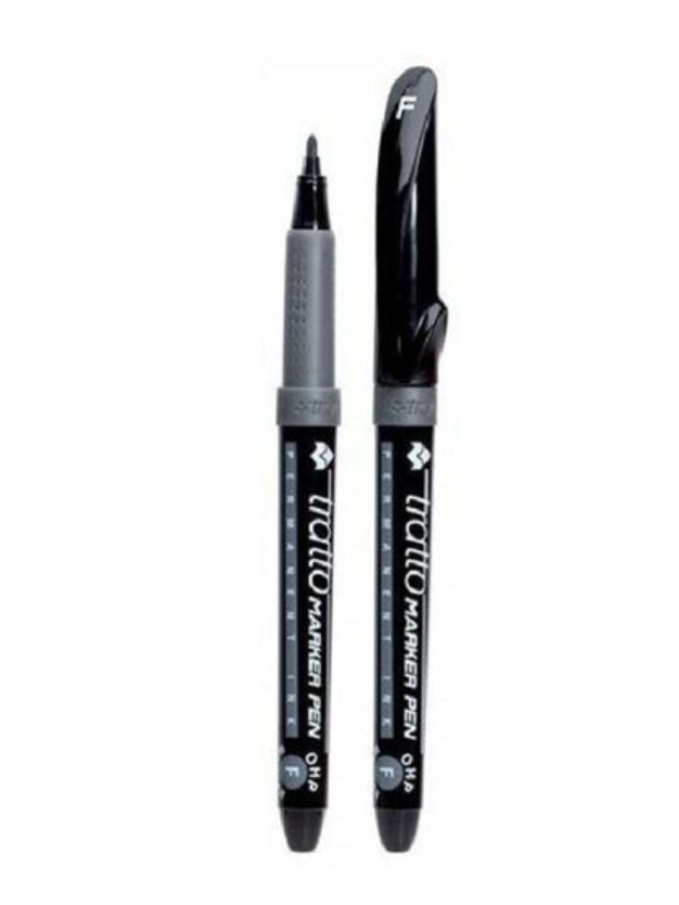 Marcatore Tratto marker pen ohp F nero confezione da 8