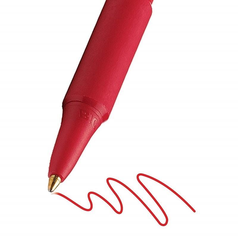 Penna sfera a scatto Bic Soft Feel Grip 1,0mm Rosso confezione da 12