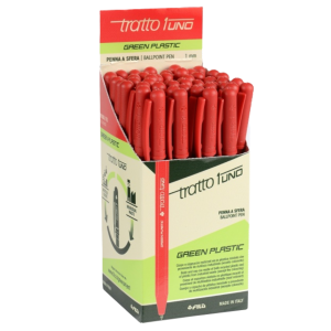 Penna a sfera tratto 1uno rosso punta media 1mm confezione da 50