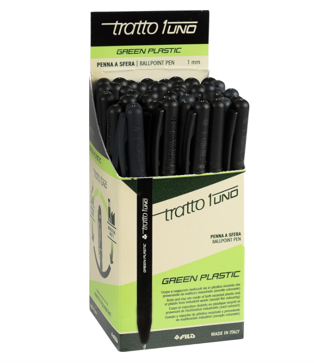 Penna a sfera Tratto 1uno Nero punta media 1mm confezione da 50