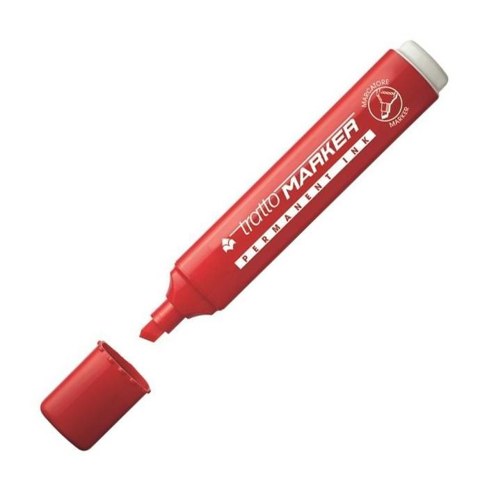 Marcatore Tratto marker rosso p.scalpello confezione da 12