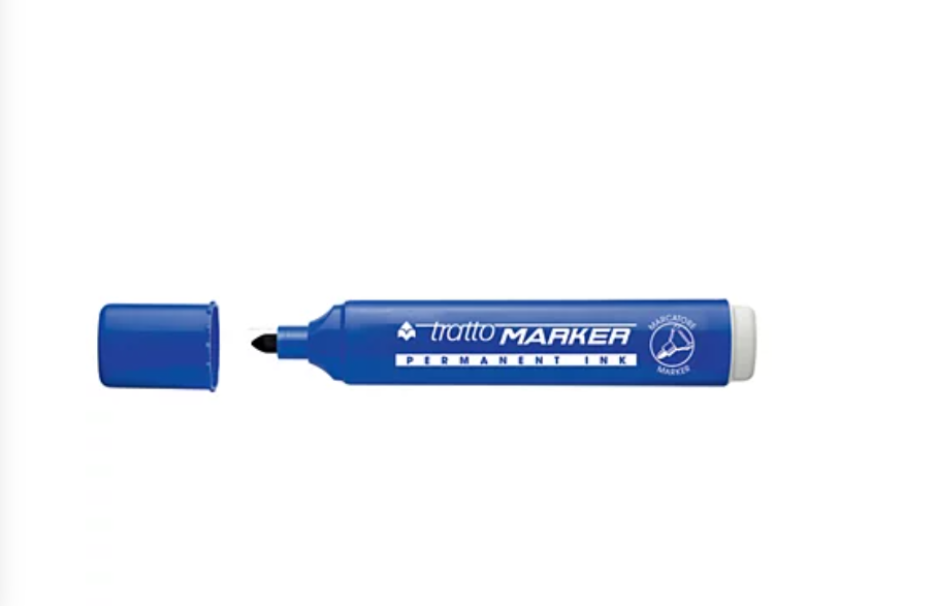 Marcatore Tratto marker blu p.tonda confezione da 12