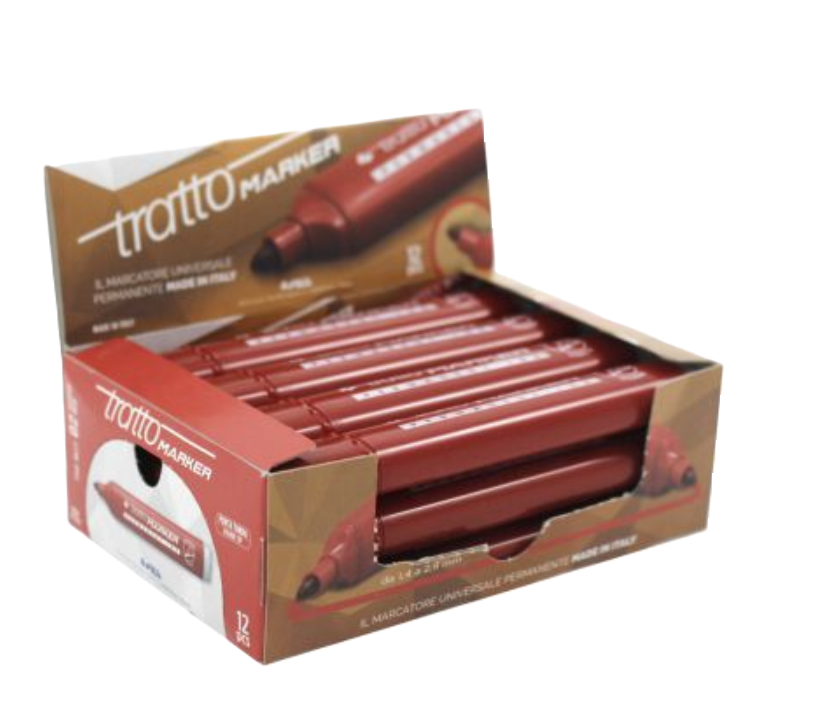 Marcatore Tratto marker rosso p.tonda confezione da 12
