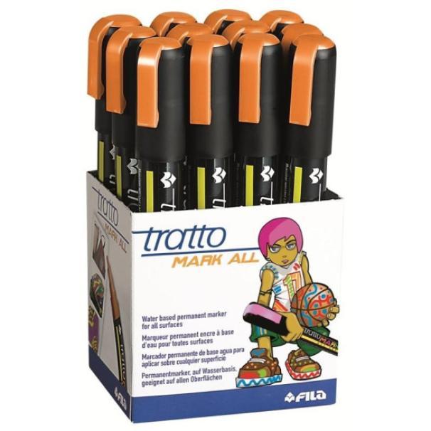Marcatore Tratto mark all arancione fluo confezione da 12