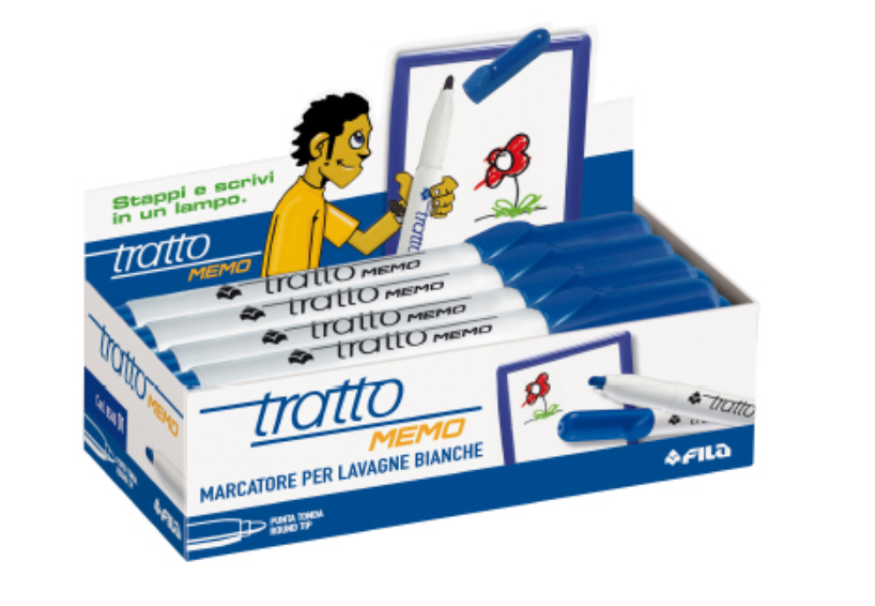 Marcatore lavagna Tratto memo blu confezione da 12