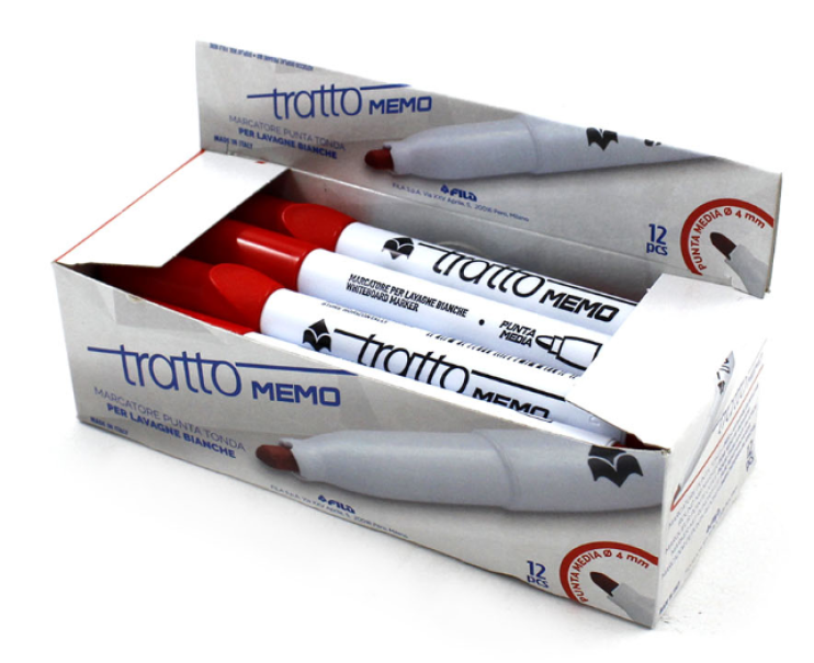 Marcatore lavagna Tratto memo rosso confezione da 12