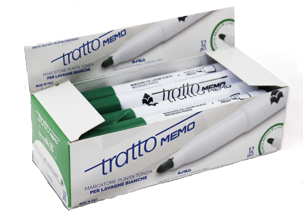 Marcatore lavagna Tratto memo verde confezione da 12