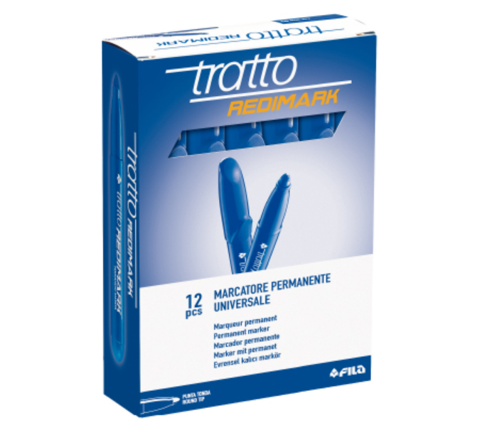 Marcatore Tratto redimark blu p. tonda confezione da 12