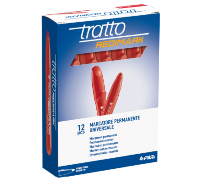 Marcatore Tratto redimark rosso p. tonda confezione da 12