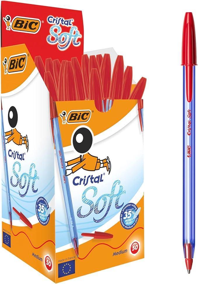 Penna Bic Cristal Soft 1.2mm rosso confezione da 50