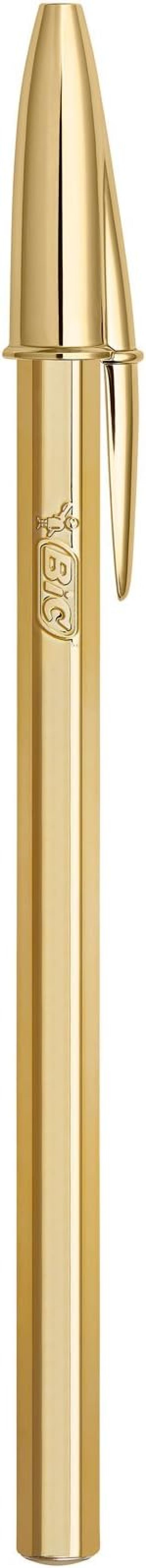 Penna a sfera Bic Cristal Shine Gold 1mm Blu confezione da 20