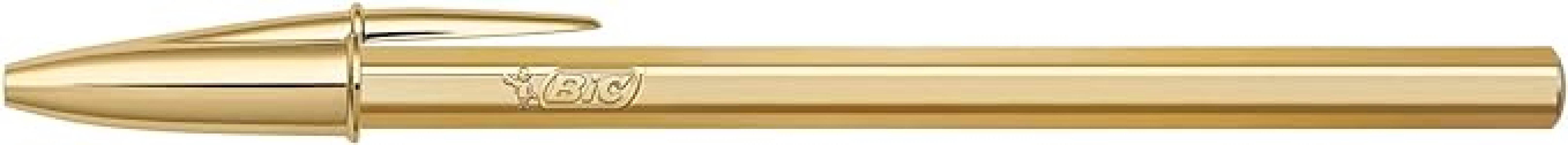 Penna a sfera Bic Cristal Shine Gold 1mm Blu confezione da 20