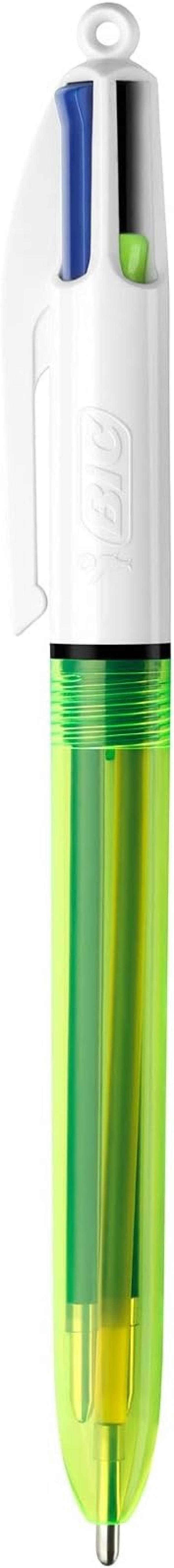 Penna a sfera Bic 4 colori Fluo 1mm confezione da 12