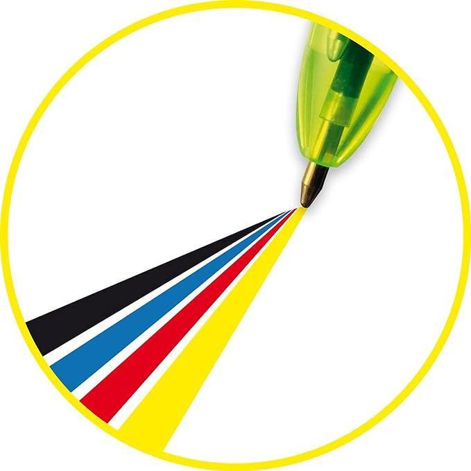 Penna a sfera Bic 4 colori Fluo 1mm confezione da 12