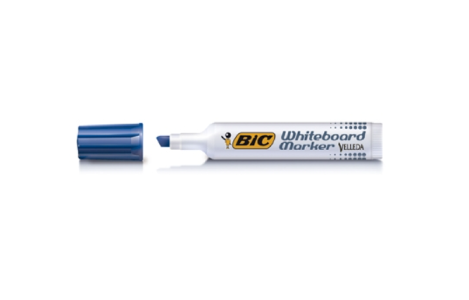 Marcatore Bic Velleda 1791 punta scalpello blu confezione da 12
