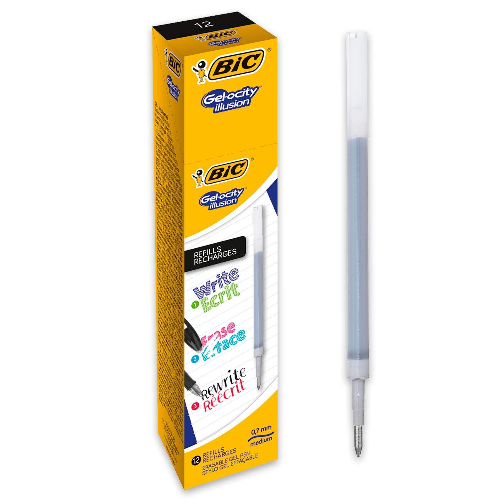 Ricarica Penna gel Bic Gelocity Illusion nero punta 0.7mm scatola da 12