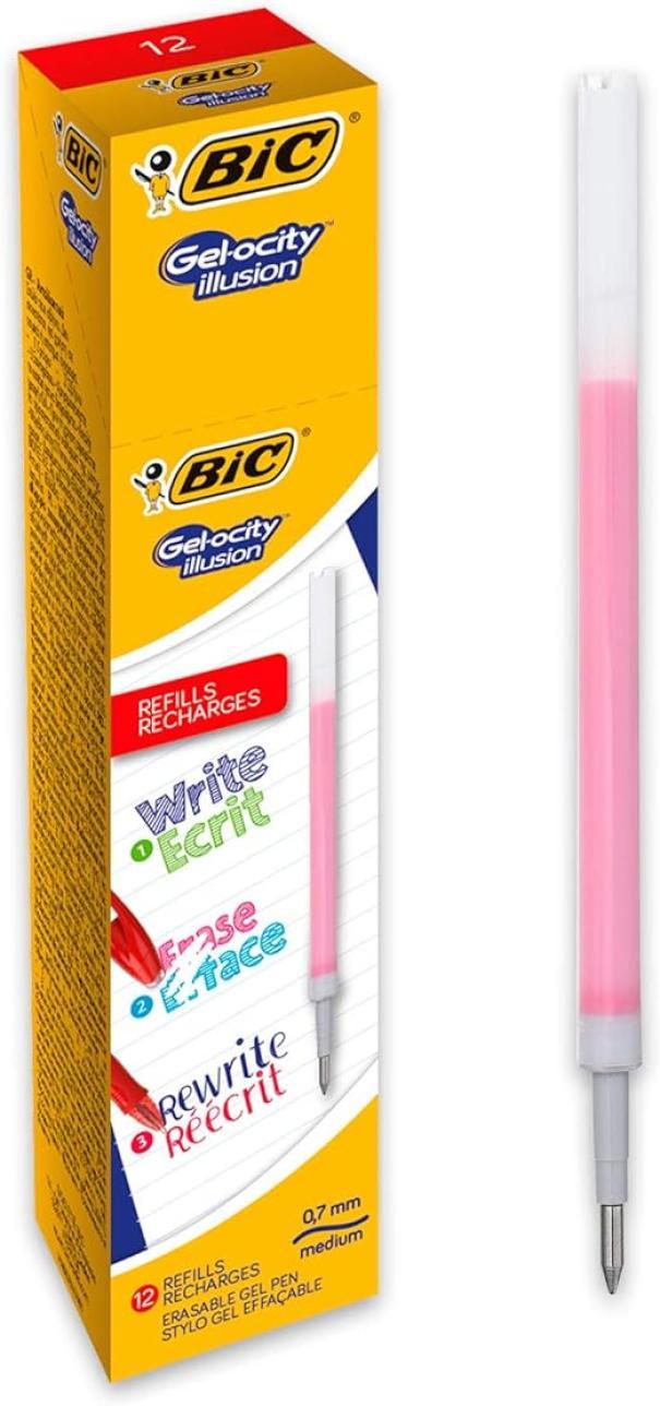 Ricarica Penna gel Bic Gelocity Illusion rossa punta 0.7mm scatola da 12