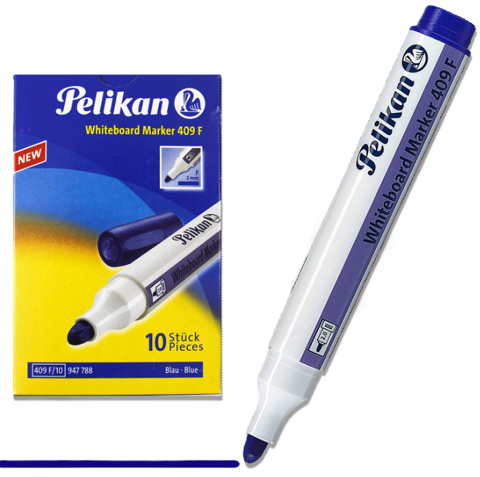 Marcatore per lavagna Pelikan Whiteboard Marker 409F Blu confezione da 10