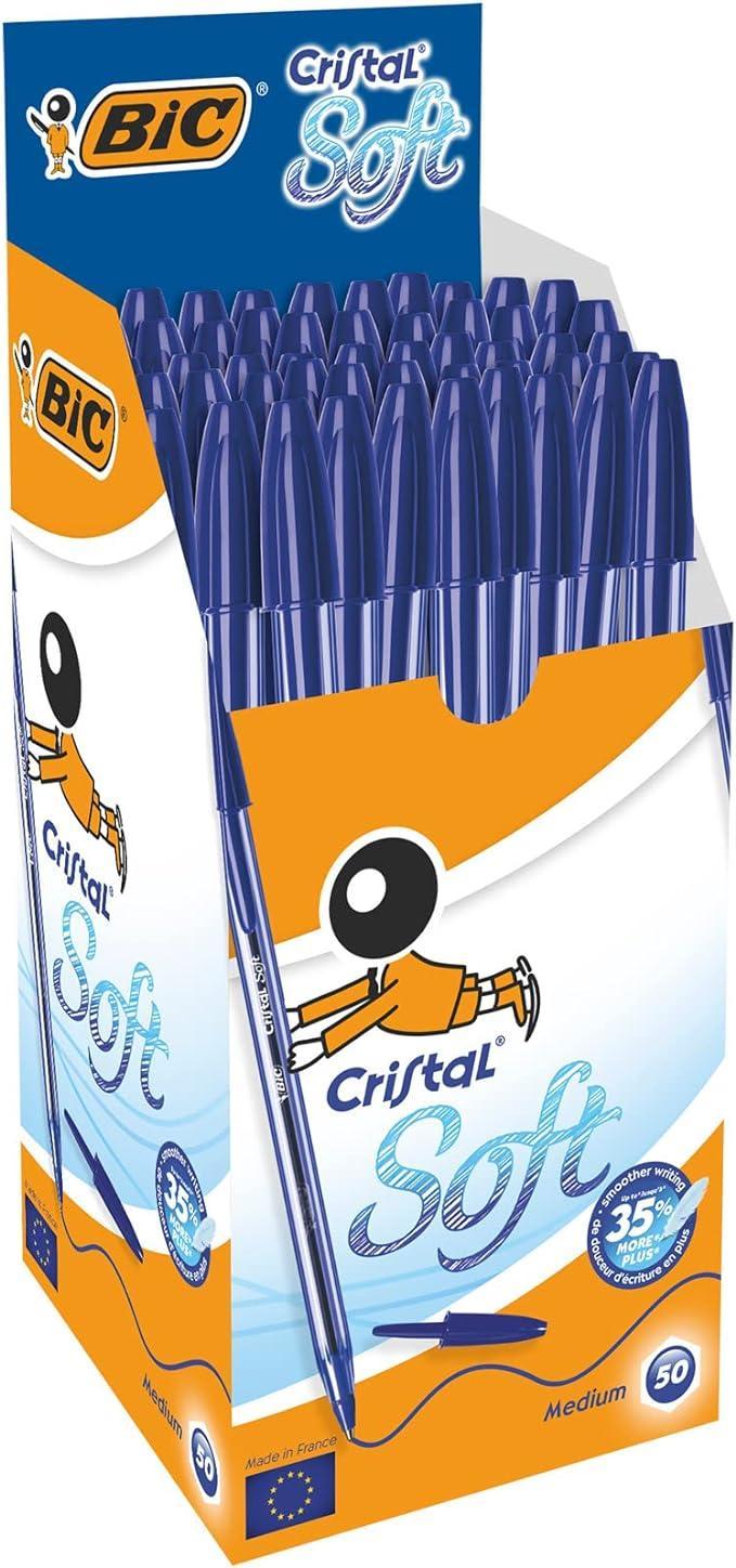 Penna Bic Cristal Soft 1.2mm blu confezione da 50