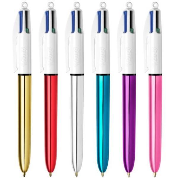 Penna a sfera Bic 4 colori Shine 1mm confezione da 12
