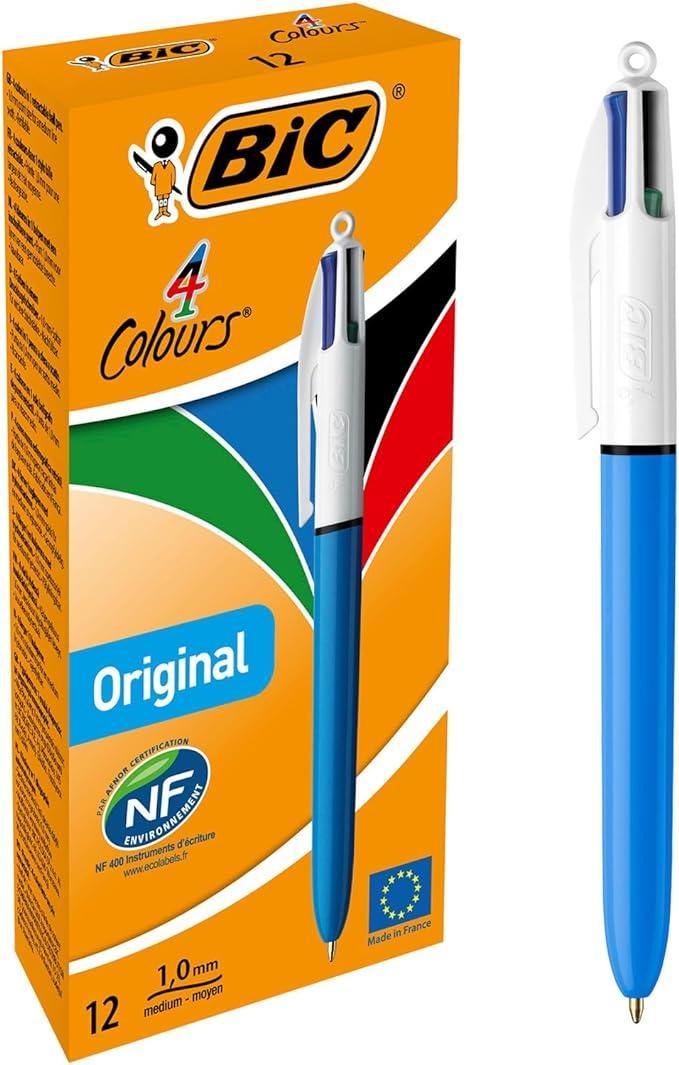 Penna a sfera Bic 4 colori Original 1mm confezione da 12