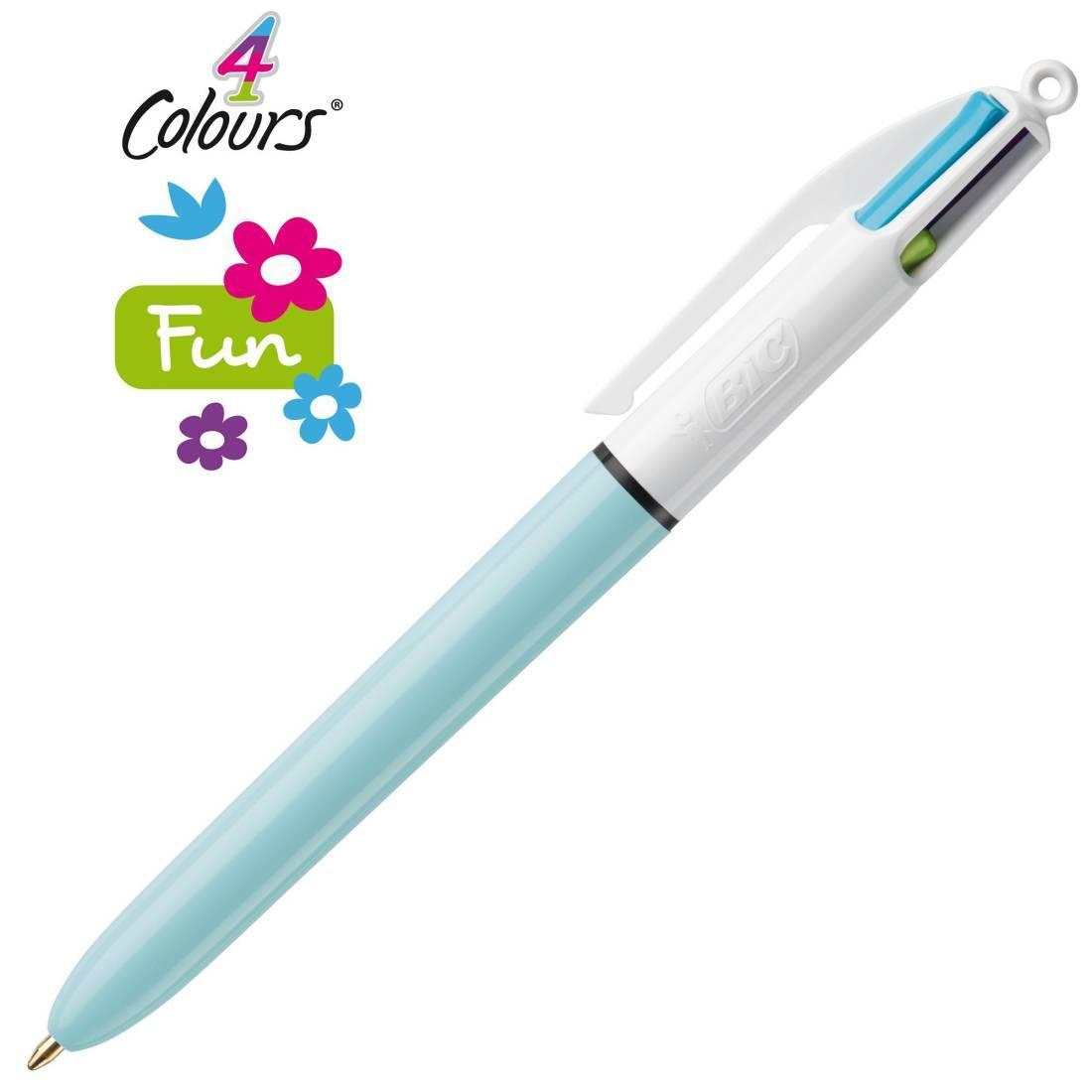 Penna a sfera Bic 4 colori Fun 1mm confezione da 12