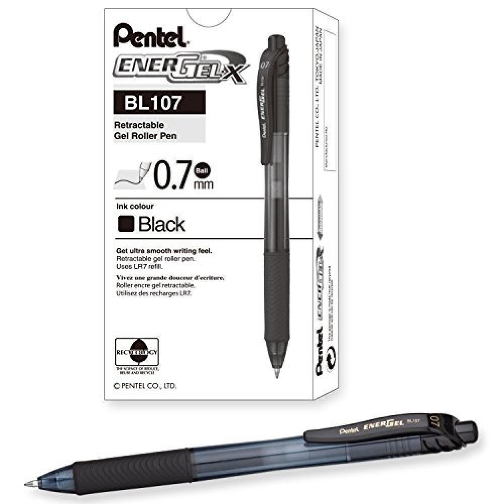 Penna a scatto Pentel Energel X BL107 Nero 0.7mm confezione da 12