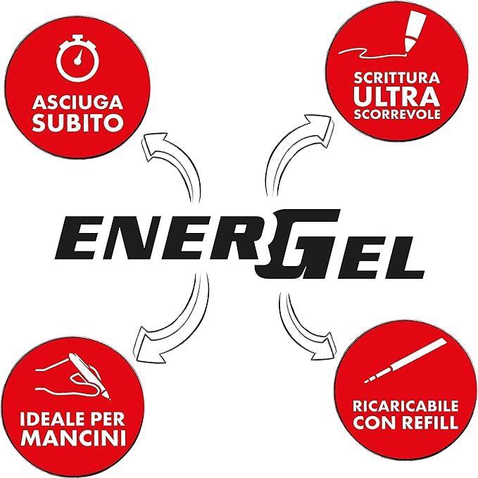 Penna a scatto Pentel Energel X BL107 Rosso 0.7mm confezione da 12