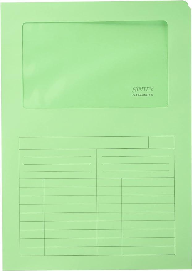 Cartelline con finestra Blasetti colori assortiti confezione da 20