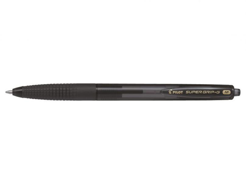 Penna a sfera Pilot nera super grip-G M 1.0mm confezione da 12