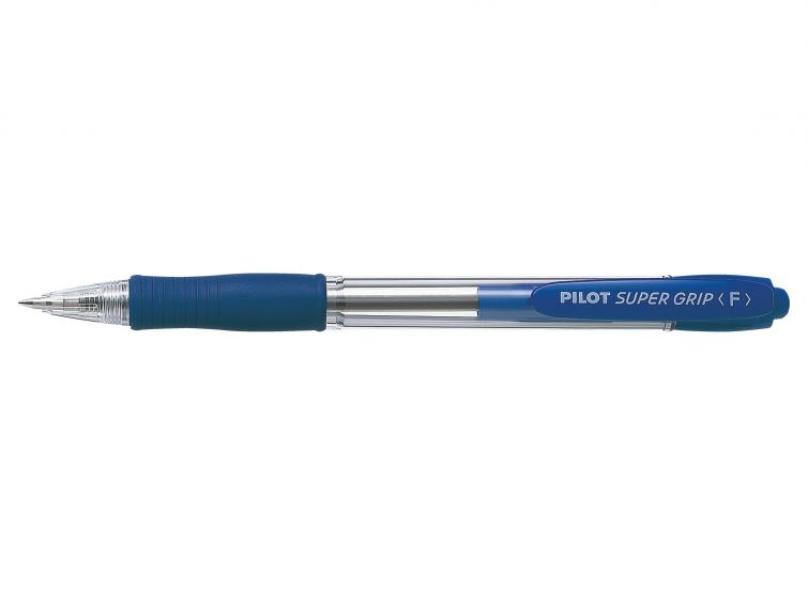 Penna a sfera Pilot super grip 0.7mm blu confezione da 12
