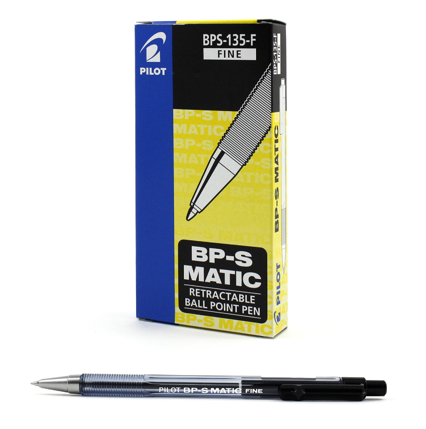 Penna a sfera Pilot nera BP-S matic F 0.7 confezione da 12